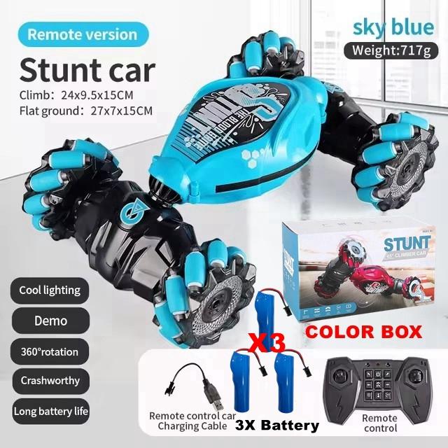 Rc Drift Car With Music Led Lights 2.4g Gesture Radio Remote Control Spray Stunt Car 360° Rotating Climbing Car Toys Gift