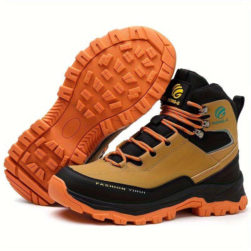 Men's Steel Toe High Top Work Boots Comfy Non Slip Vintage Lace Up Shoes for Men's Outdoor Work Out Activities Men Safety Shoes