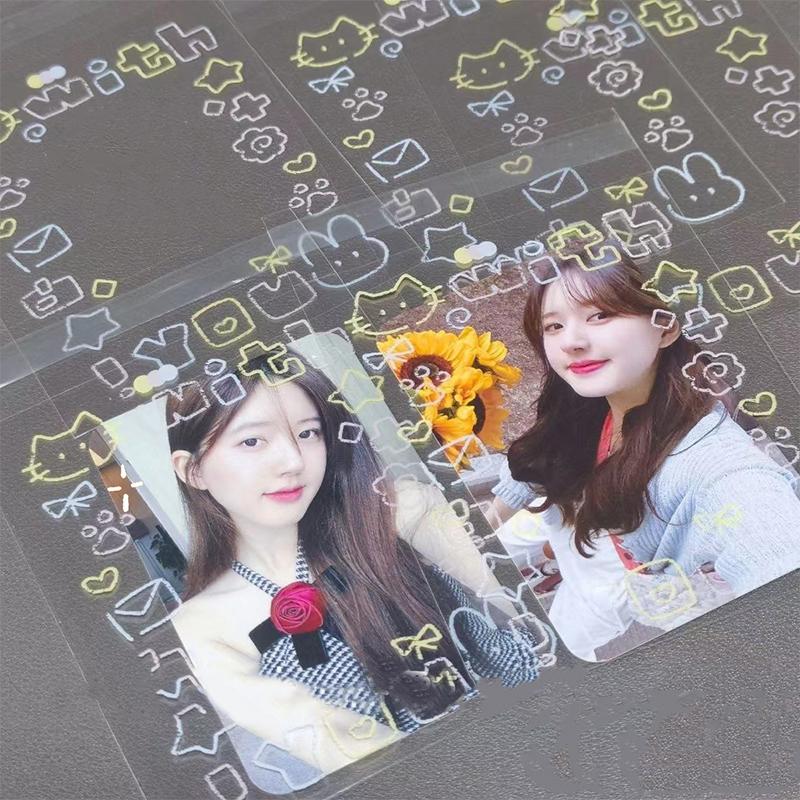 100 Stück Cartoon Graffiti Kätzchen Selbstklebende Beutel Süßigkeiten Lebensmittelverpackung Karte Geschenktüte Kleiner Selbstverschließender Beutel Transparenter OPP-Beutel