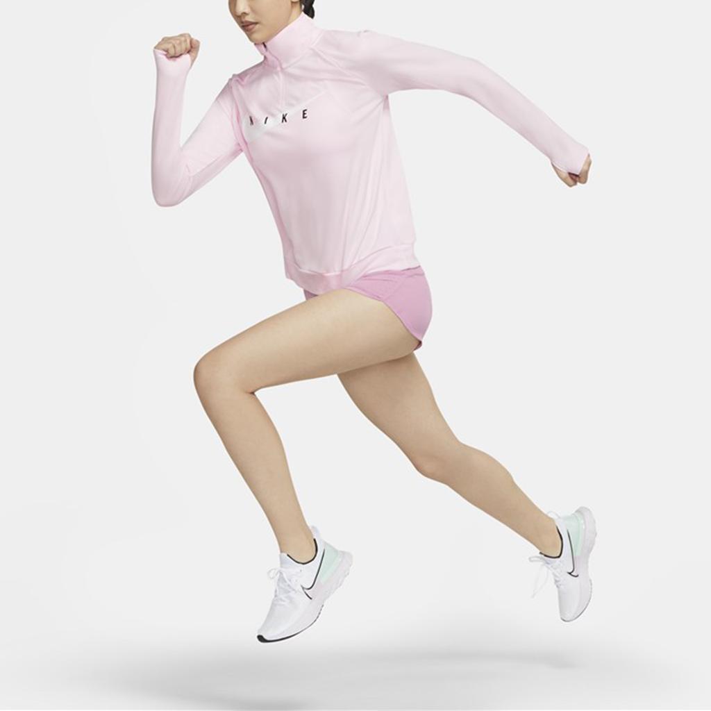 Nike Swoosh Run Running Training Sports Stand Collar Long Sleeve Sweatshirt Women Tops Pink CZ9234-663