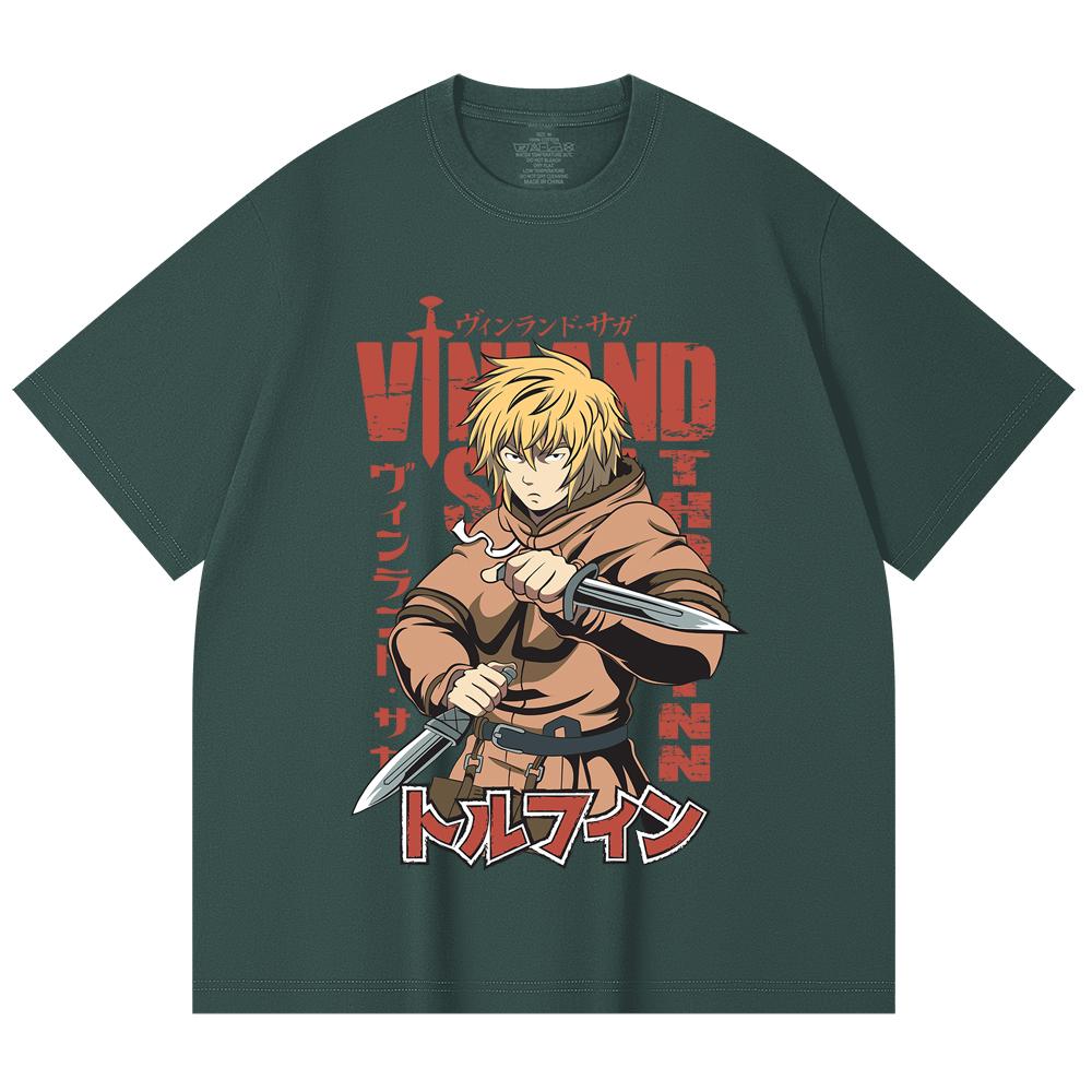 230 Gsm 100% Cotton Vinland Saga V1 Thorfinn Print Unisex Heavy Cotton T Shirt