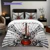 1PC Music, Guitar Theme Bedding Quilt Set Quilt Cover Pillowcase Home Decoration Birthday Gift (1 * Duvet Cover + 8 * Pillowcase, Without Core)