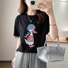 2026 Summer Plus Size Women's Cotton Cartoon Print Short Sleeve T-Shirt