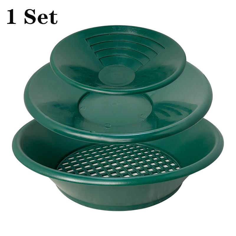 

10/14/15 дюймовая Промывочная Машина для Промывки Золота Экран Добывающий Экран Инструменты для Обнаружения Металла Сито Золотой Лоток Зеленая Пластиковая Миска 1/3 ШТ.