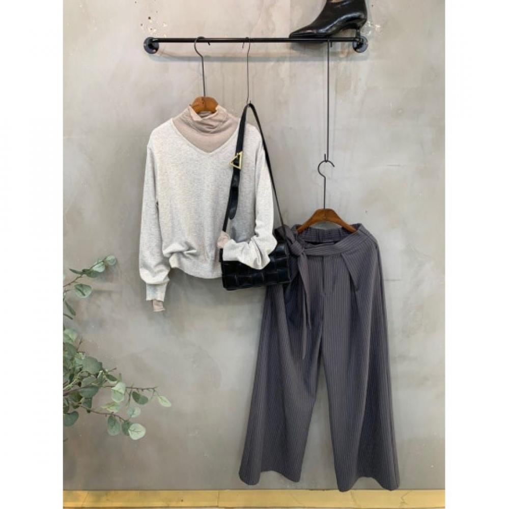 C S In The Room V neCk baSiC looSe Fit Long SleeVe Knit 5 ColorS