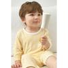 Korean Kids Cool Rayon Pajama Set Summer Breathable Soft Sleepwear Good Smile Yellow 7/10 Sleeve Children Underwear 2pcs