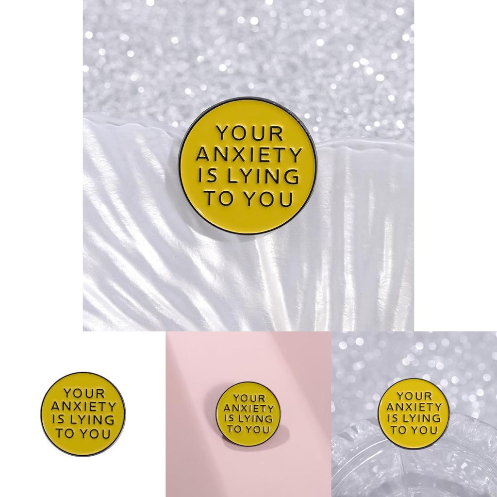 Geometric Alloy Stylish Circle Anxiety Is Deceiving Badge For Mental Accessory Wellness