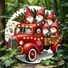 Vintage Christmas Santa Sleigh Metal Tin Sign Wall Decor Holiday Gift