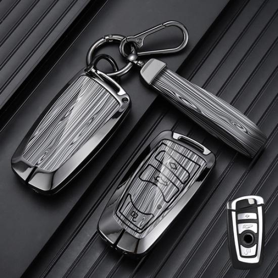Aluminum Alloy Leather Car Key Case Cover For BMW F10 F15 X3 X4 X5 3 4 5 6 7 M5