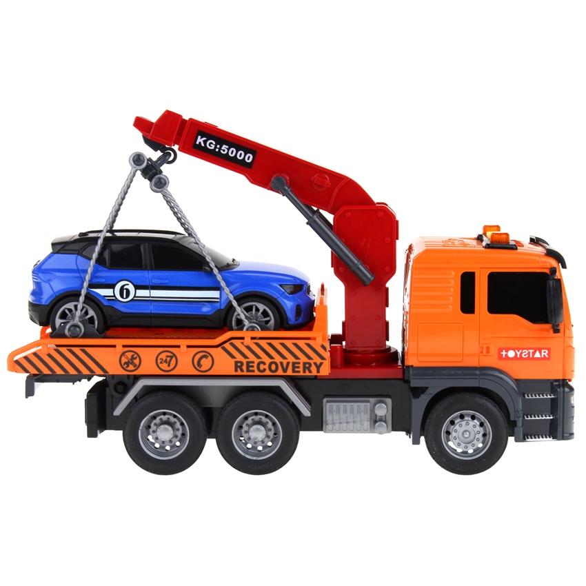 Car Truck Roadside Assistance Tow Truck With Crane Tow Truck + Toy Car