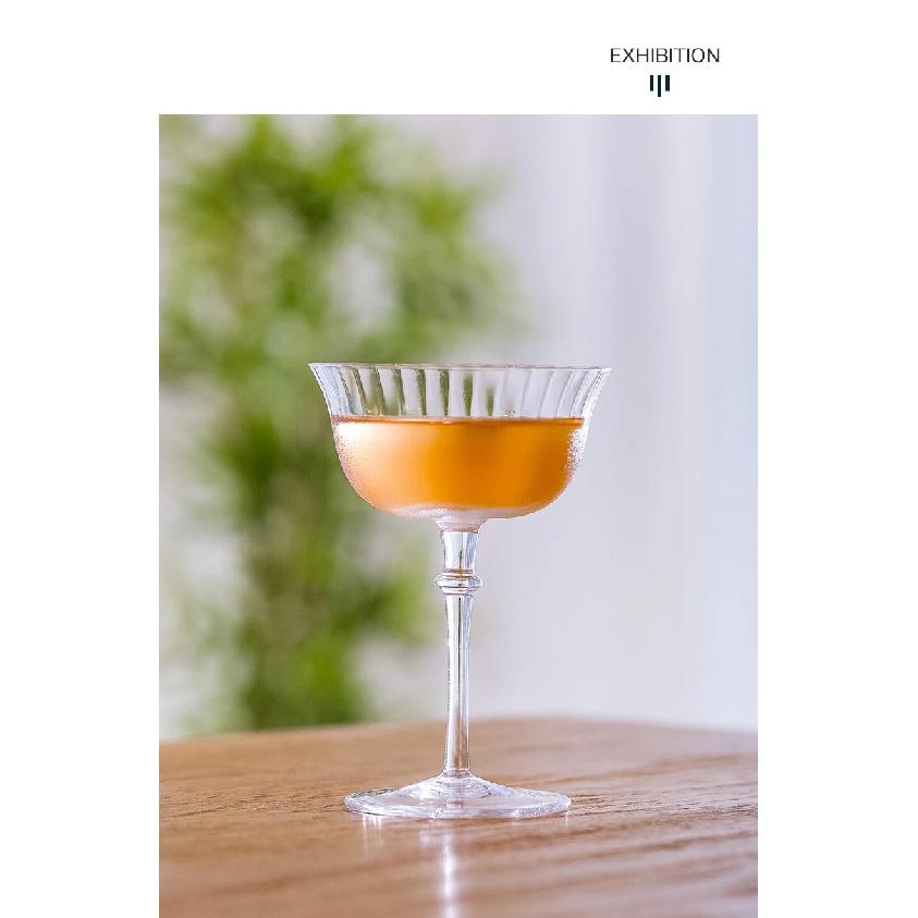 INF07 Crison Stripe Series Cocktail Cup Martini Cup Champagne Cup Crystal Glass Material Handmade