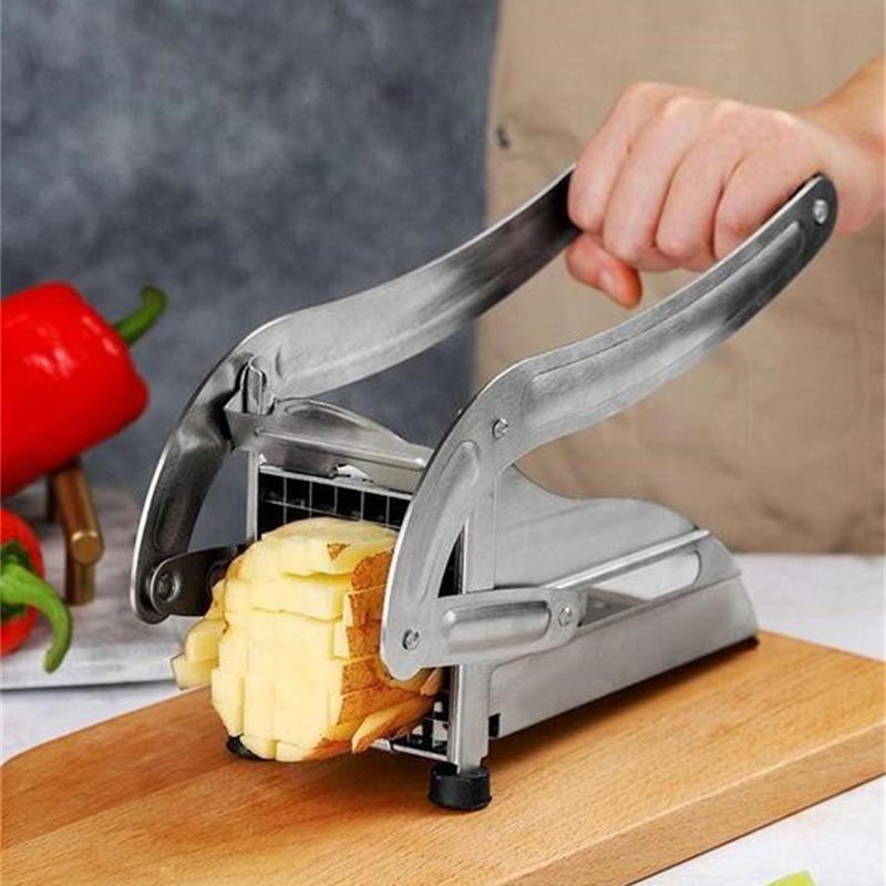 Pommes Frites Schneider Edelstahl Kartoffel Chipper Mit 36/64 Löchern Klingen Schnelles Schneiden Chips Maker Manuelle Lebensmittelschneidemaschine Küche
