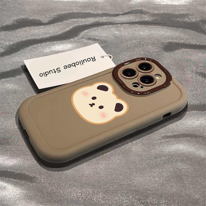 Cartoon Bear Biscuits for Apple 16promax Mobile Phone Case 14 Puff Shell 13Pro/11/12 Cute 15