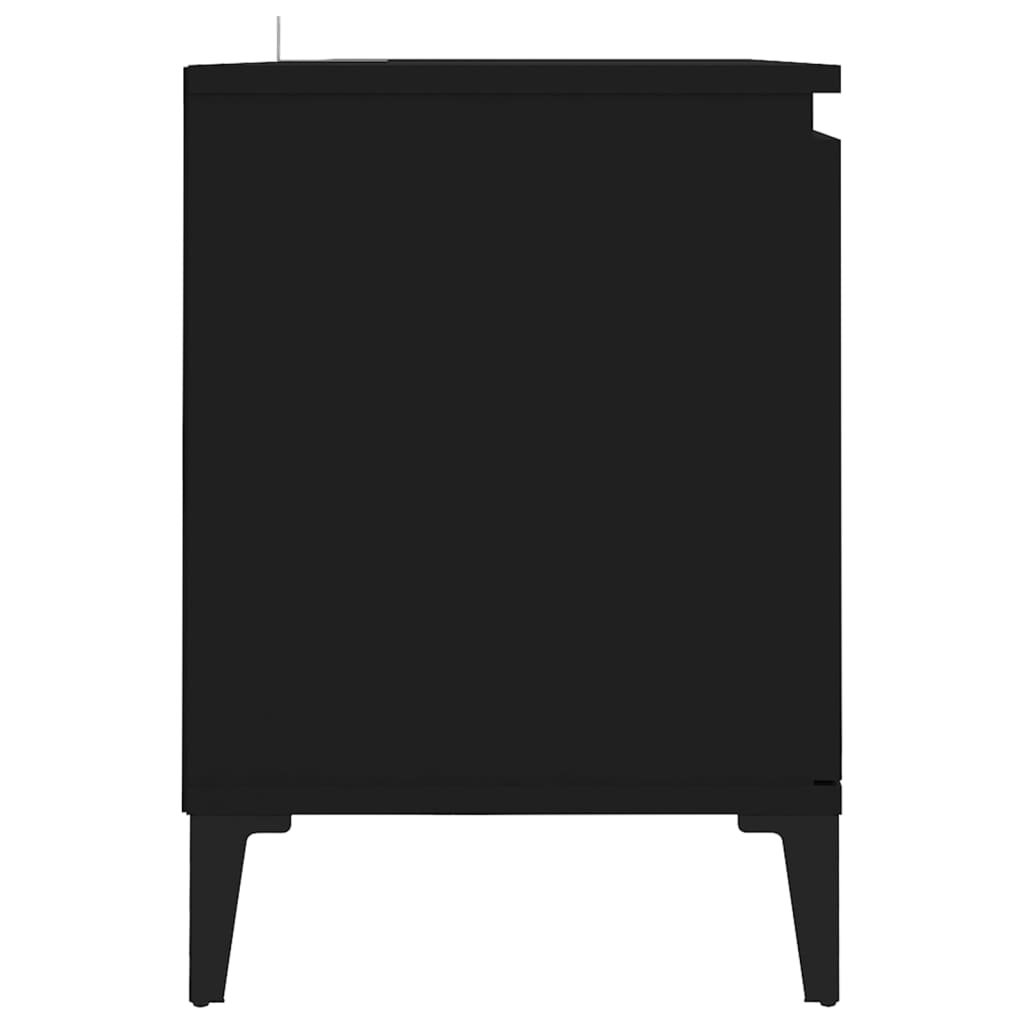 Fernsehtisch Mit Metallbeinen Schwarz, Doppeltür-Speicher Mit Viel Platz, Flurschrank, 103,5 X 35 X 50 Cm
