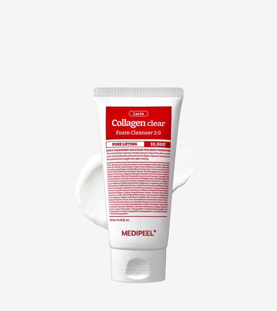 MEDIPEEL Red Lacto Collageen Clear Schuimreiniger 2.0 120ml Diepe Poriënreiniging Sebum en Mee-eters Verzorging