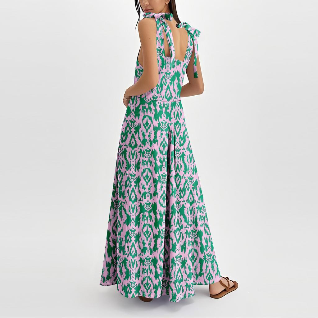 Women's Summer Fashion Tank Dress A-Line Sleeveless Casual Floral/Solid Pocket Dress