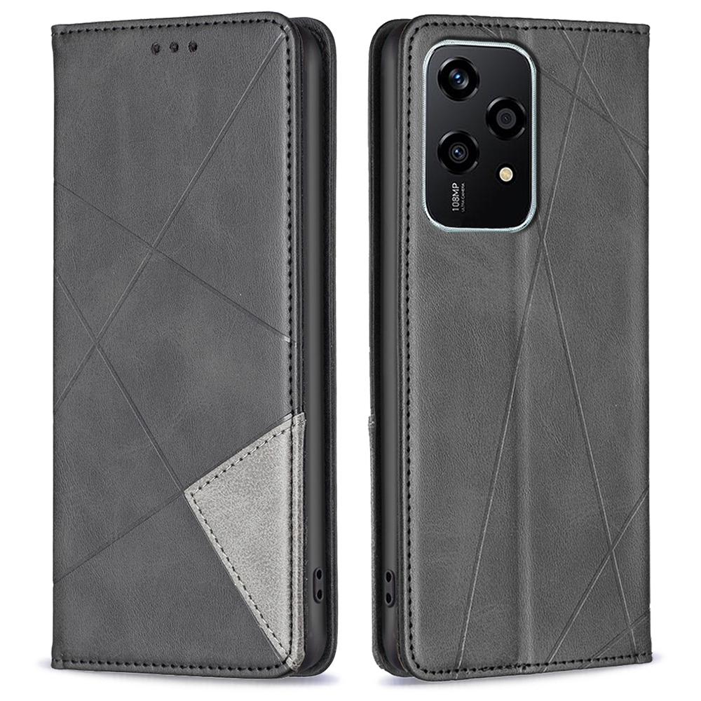 For Honor 200 Lite Case Rhombus Imprint PU Leather Phone Cover with Card Slots