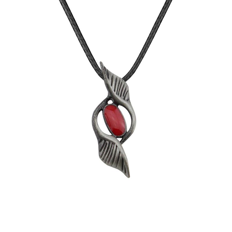 

Dmc Devil May Cry 5 Dante Pendant Necklace Red Blue Gem Cosplay Necklaces Long Rope Chain Vintage Gifts for Men