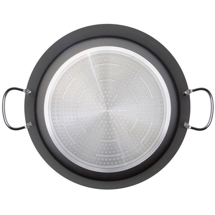 Poêle à Paella à Induction, 42cm 10 Portions, Antiadhésive sans PFOA, Aluminium Wecook Kratha Noir 53370