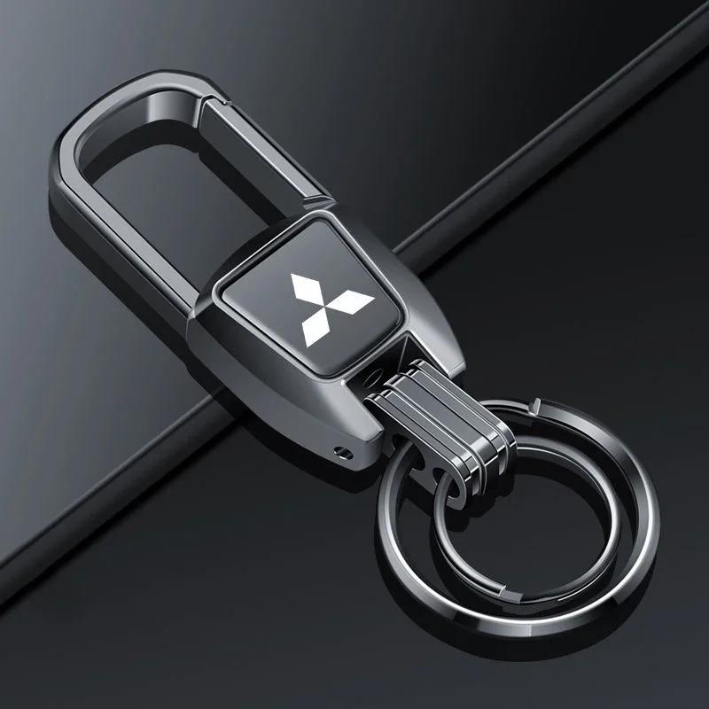 

Metal Alloy Car Logo Key Chain Holder for Mitsubishi RALLIART Colt ASX Lancer L200 Pajero Outlander Eclipse Keyring Pandant чёрный