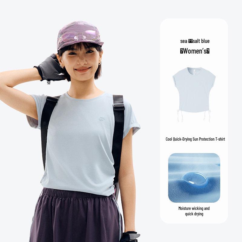 Tantuo Women s Quick-Dry Sun Protection Ice Silk Short Sleeve Sports T-Shirt XL