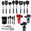 Silicone & Stainless Steel 15-Piece Non-Stick Kitchenware Set: Spatula, Soup Spoon, More.