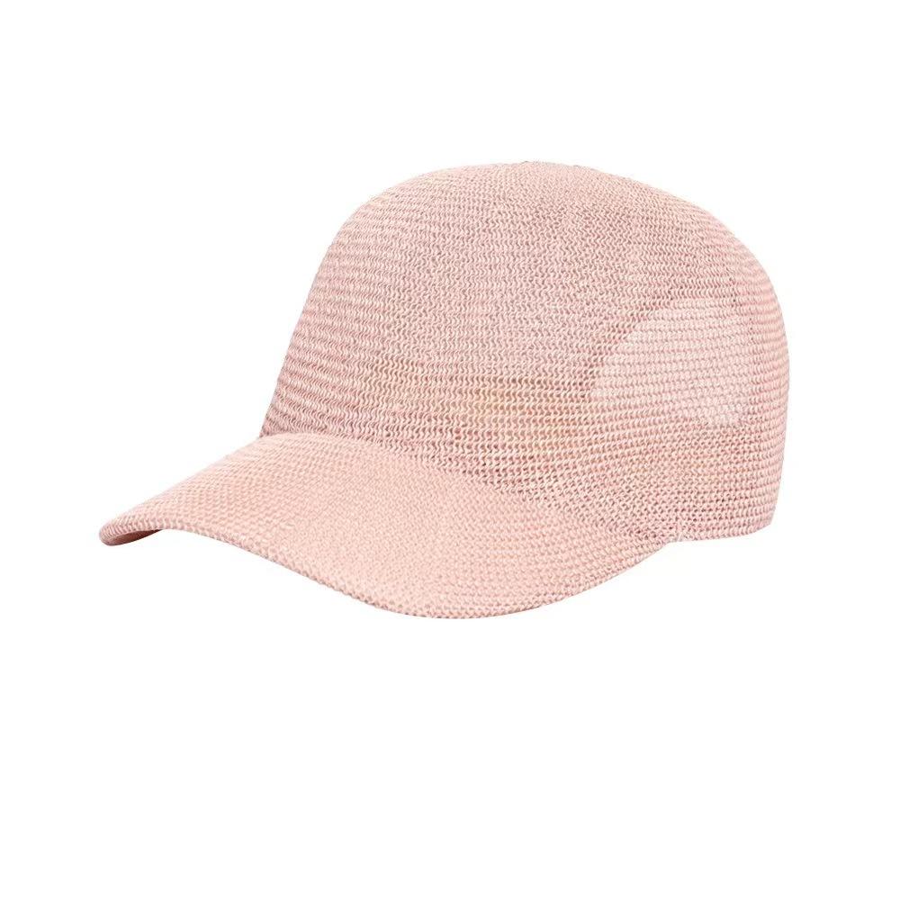 

Новинка сезона, мужская и женская, знаменитости из Интернета, дышащая солнцезащитная кепка, полый солнцезащитный козырек, солнцезащитный крем, однотонная соломенная бейсболка M（56-58cm） розовый