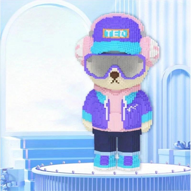 12138 Pieces Of Teddy Bear Living Room Large Decorative Building Block Toys Educational Difficult Puzzle Game Teddy Bear Building Blocks