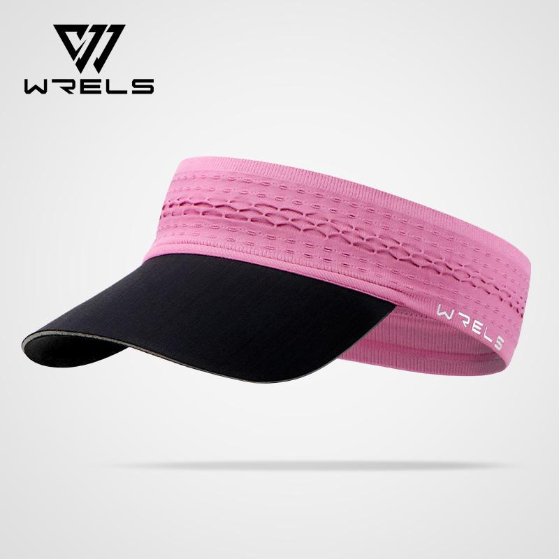 

WRELS Sport Sun Visor Breathable Topless UV Protection Sports Cap Sweat-absorbent Visor Elastic Non-slip Outdoor Sunscreen Cap Яскраво-рожевий