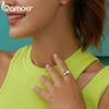 BAMOER 925 Silver Chunky Rings for Women Adjustable Bold Thick Statement Rings for Women Minimalist Rings