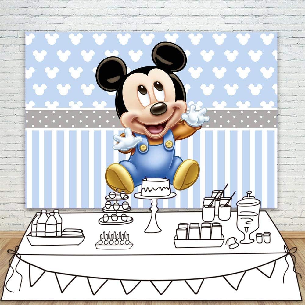 Light Blue Baby Backdrop Half Birthday 5x3 Vinyl Background Head Baby Shower Backdrop for Boy Happy Birthday Themed Banner for Party Supplies