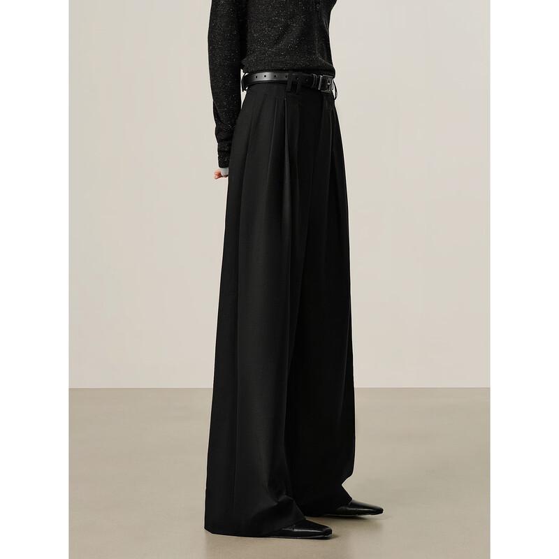 AnnaKou Women's Pleated Wide-Leg Trousers