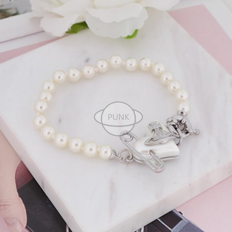 Saturn Series Resin Heart Pearl Bracelet - Elegant Celebrity-Inspired Christmas Gift