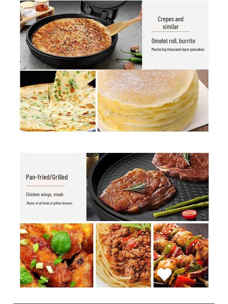 Large Multifunctional Double-Sided Electric Griddle with Deepened Design