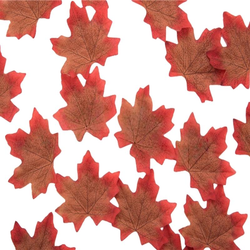 

50Pcs Bright Colored Faux Maple Leaf Models With Natural Texture For Home Decors And Seasonal Displays
