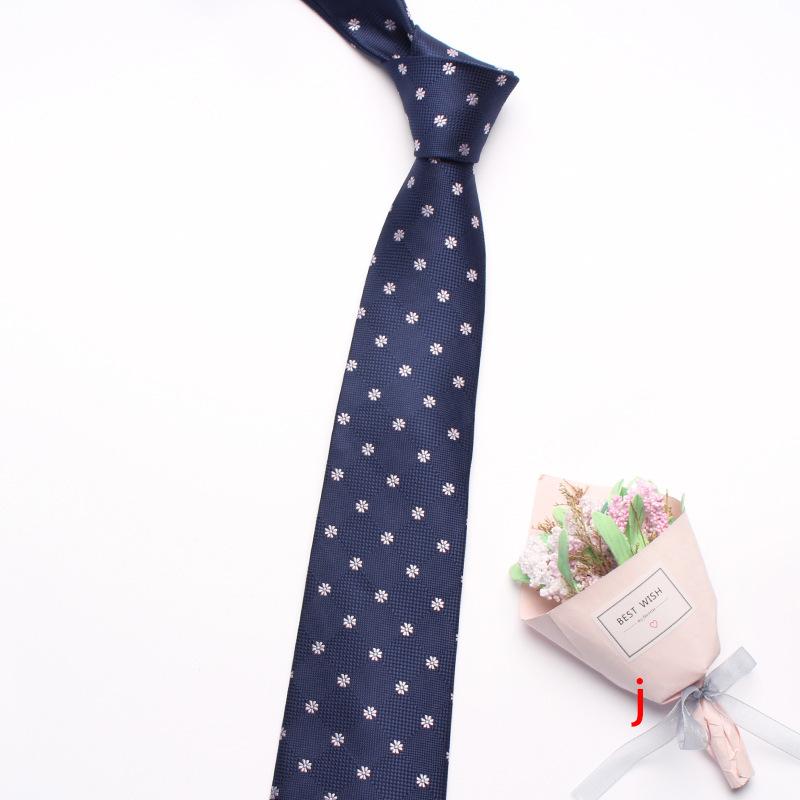 Navy Blue Series Oblique Striped Tie Men'S Business Flower 8Cm Polyester Silk Tie
