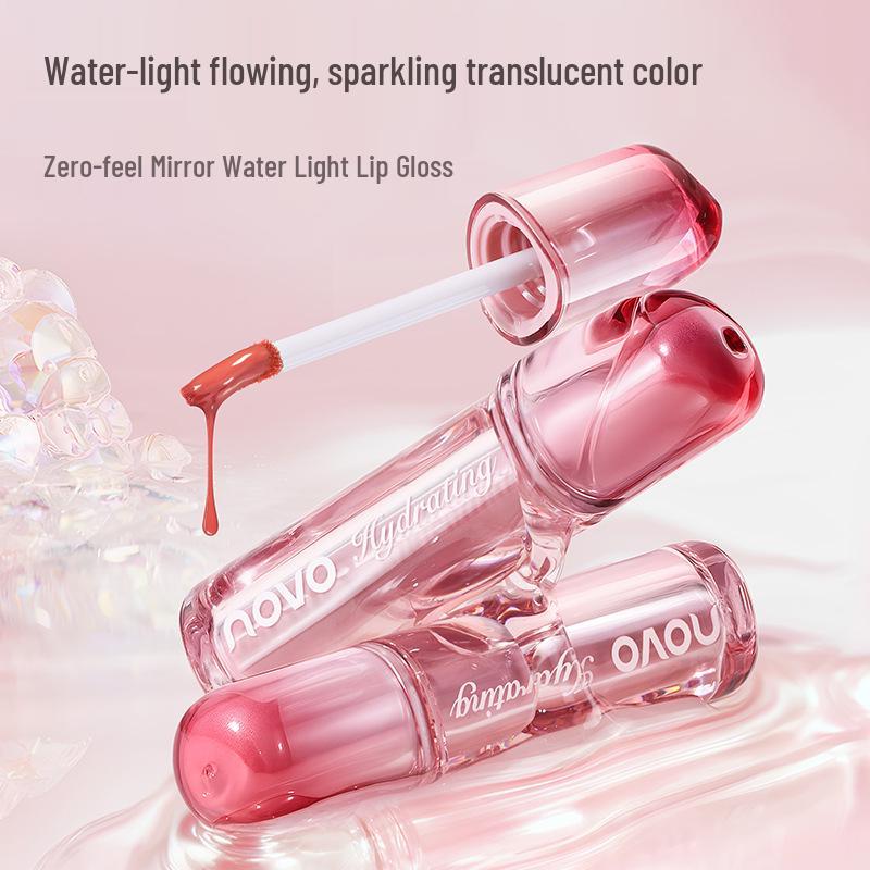 NOVO Zero-Sense Watery Gloss Lip Glaze: Mirror-like Moisturizing for Plump, Glossy Lips – Ideal for Female Students