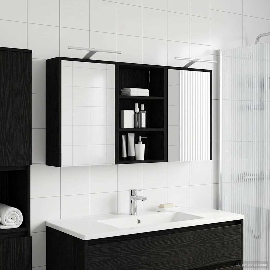 Bathroom Cabinet Set 3 Pcs 126 X 16 X 62.5 Cm Engineered Wood