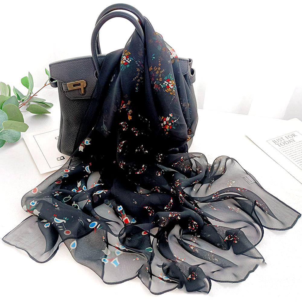Fashion Silky Georgette Chiffon Scarf Women Long Soft Thin Wrap Scarf Shawl Beach Kerchief Scarves Georgette Scarf Voile Scarf