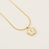 Stainless steel five-leaf clover 18K letter necklace high sense 26 shell letter pendant jewelry