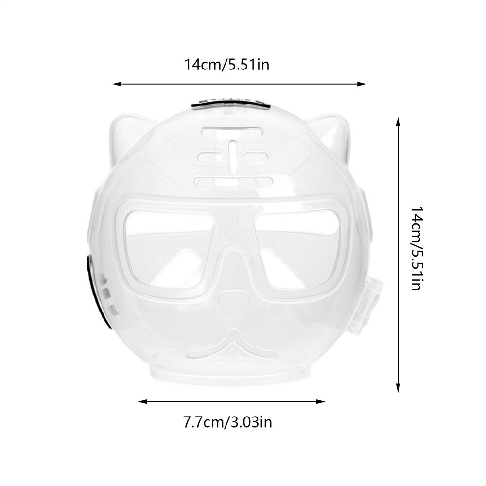 Casco para Gato Anti Mordeduras Transpirable Capucha para Gatito Casco Transparente para Aseo de Gato Para Gatito Perro Pequeño Prevención Recorte Baño
