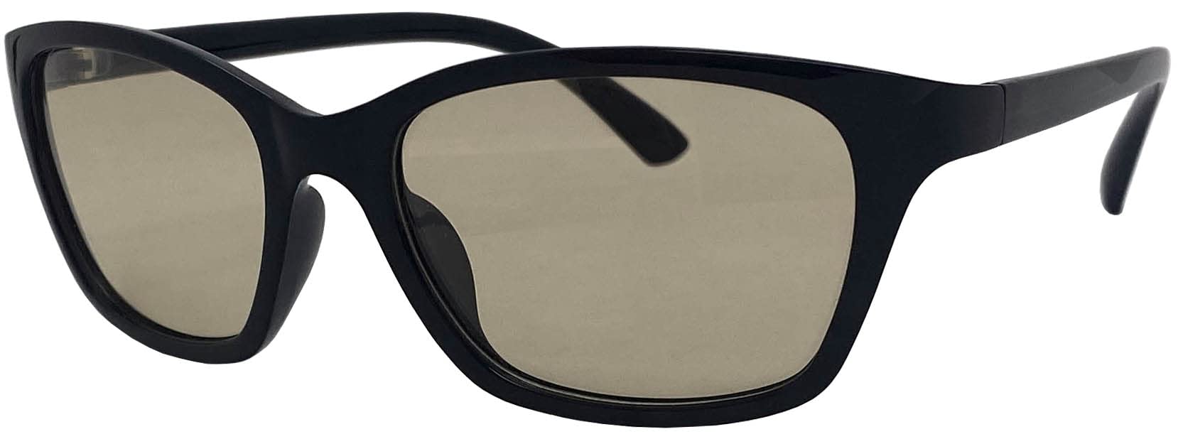 

[FaceTrick az Label] Polarized Lenses, UV Protection, Blue Light Blocking, Curved Sunglasses, Black FrameLight Brown Polarized Lenses AZPL7106-1LB