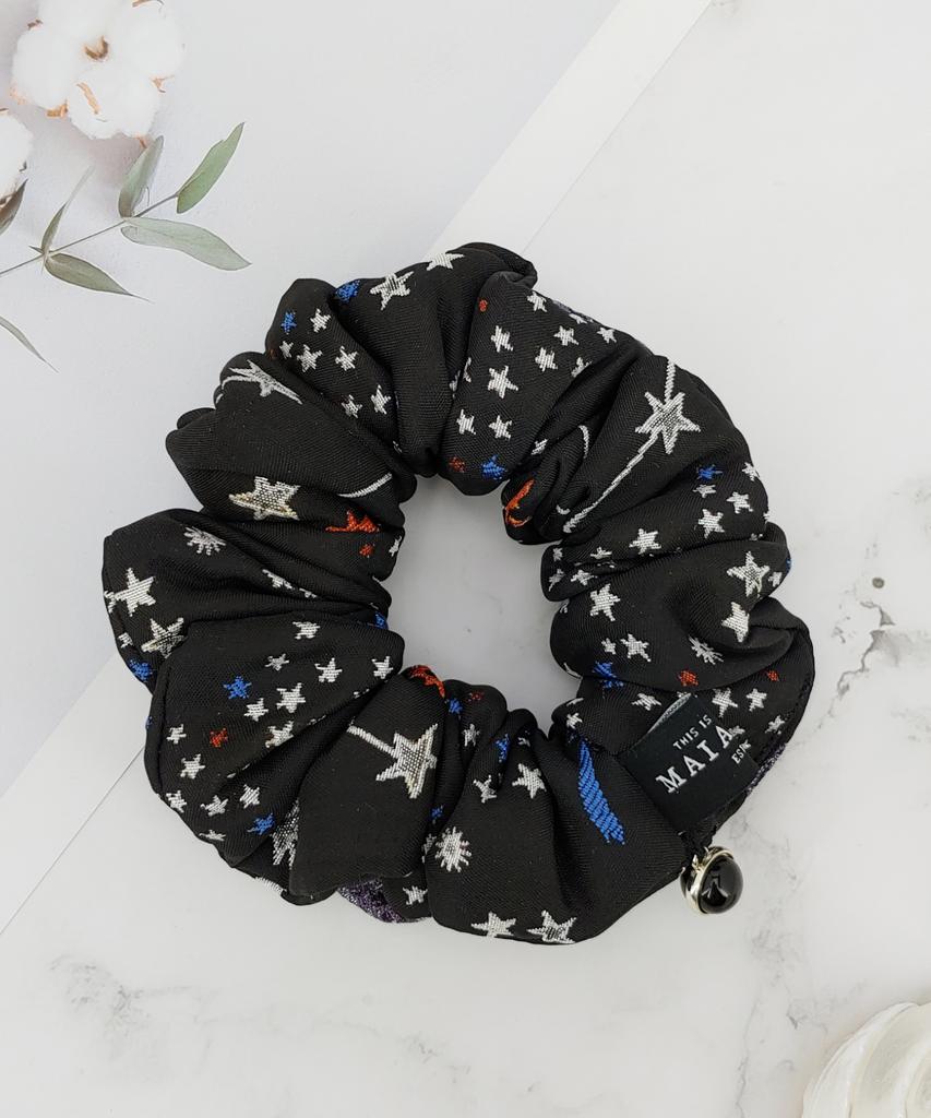 Maia Milky Way Star Jacquard Hair Scrunchie-Purple