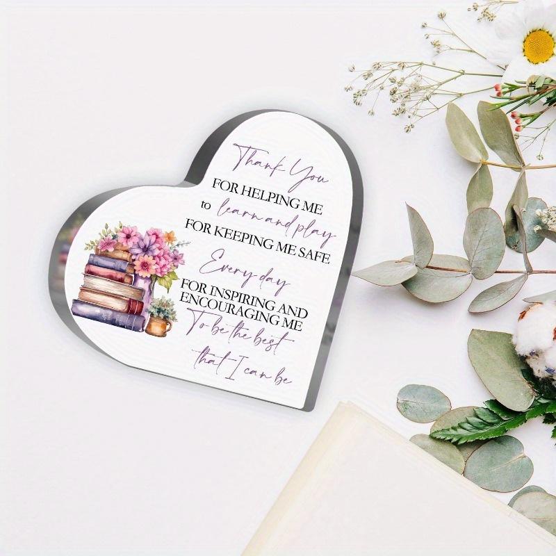 "Thank You for Helping Me Grow" Teacher Plaque - Inspirational Desk Gift for Mentors