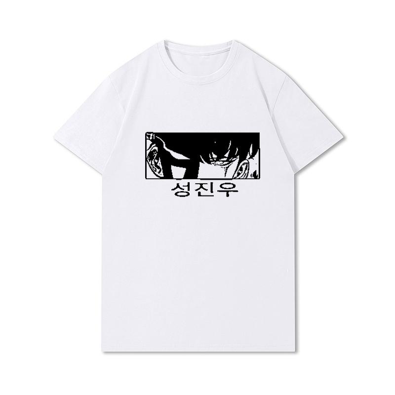 Plus Size Summer T Shirts for Women Anime Solo Leveling Printed Casual Short Sleeves Tops 100% Cotton Oversize O Neck Tees