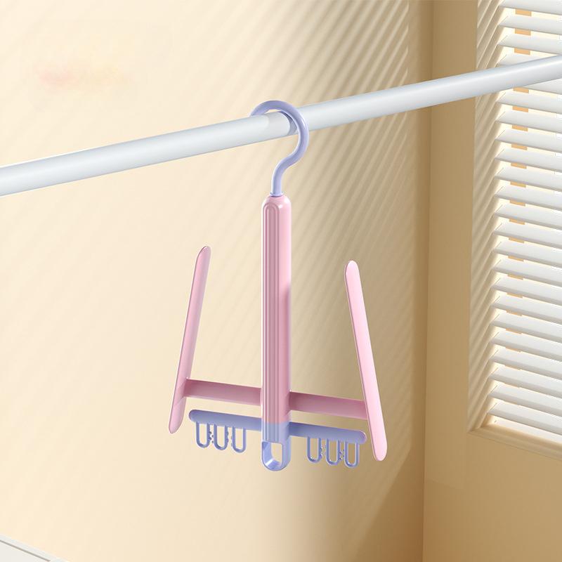 

Сушилка для обуви, ветрозащитная вращающаяся вешалка для обуви, многофункциональная вешалка для одежды, крючок для сушки розовый