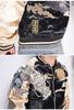 Karakuridamashii Japanese Pattern Sukajan Jacket for Fully Souvenir Dragon God Black Gold XXL Men, Embroidered, Reversible, Jacket, Stylish, Design,