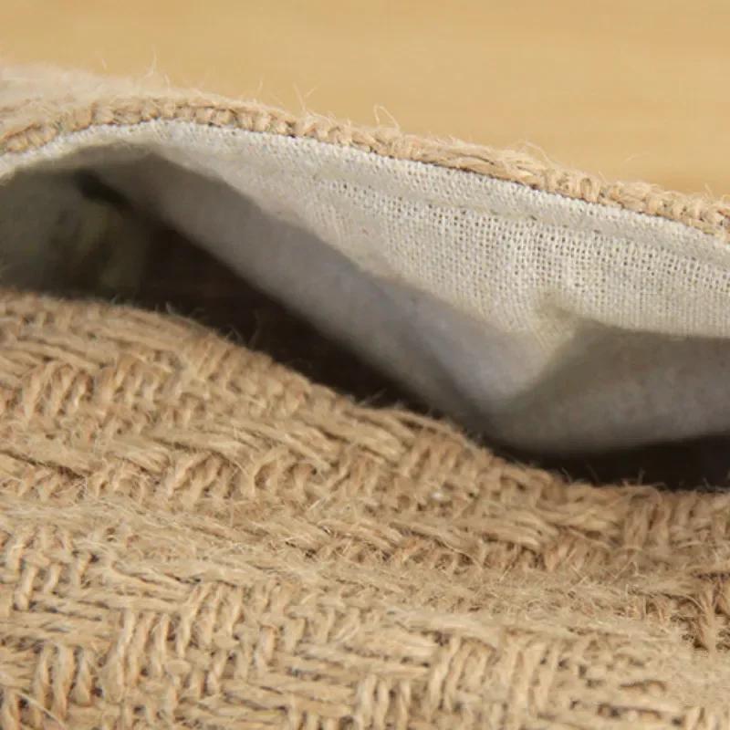 Kreativt hjem Stue Spisebord Tissue Boxes Bomull Lin Cloth Art Tissue Box Enkel Papir Box Oppbevaringspose Hjemmeutstyr