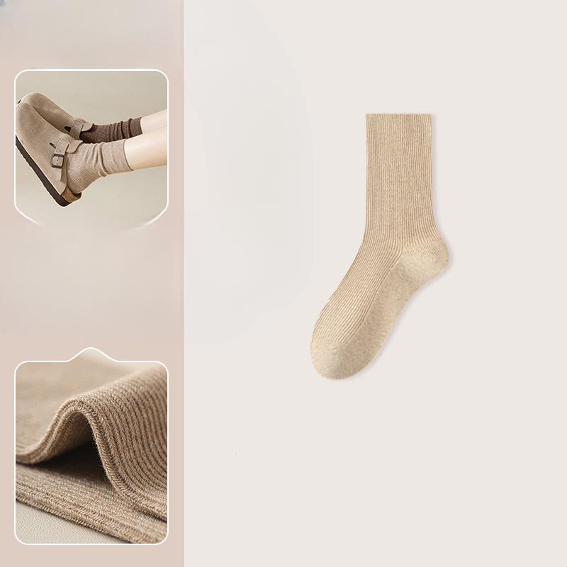 Women's Autumn and Winter Deodorant Retro Boneless Drum Pile Cotton Socks