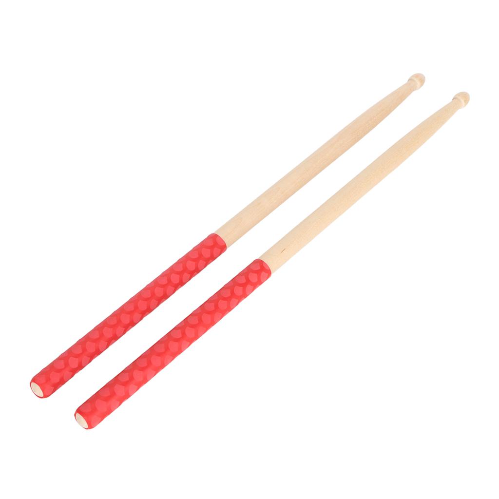 5A Drumsticks für Erwachsene Kinder Anfänger Ahorn Holzspitze Drumsticks mit rutschfestem Gummigriff für